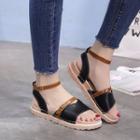 Faux-leather Ankle-strap Platform Sandals