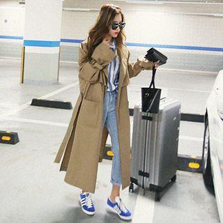 Slit Colour Block Long Jacket