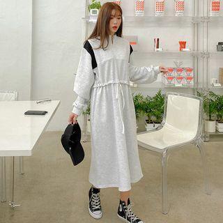 Drawcord-waist Long Anorak Dress