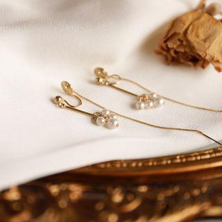 Faux Pearl Chained Cuff Earring