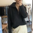 Half-zip Sweater Dark Gray - One Size