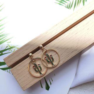 Rhinestone Tree / Cactus Mini Hoop Earring