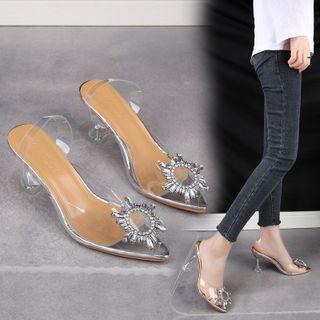 Transparent Sling Back High Heel Sandals
