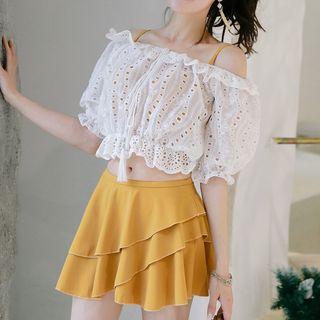 Set: Twisted Bikini + Swim Skirt + Cover-up