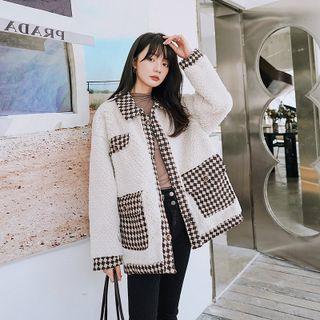 Plaid Panel Fleece Chenille Bolero