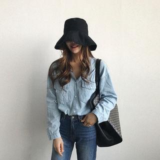 Dual-pocket Distressed Shirt
