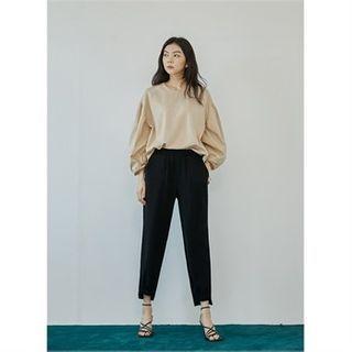 Band-waist Cutout-hem Jogger Pants