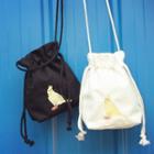 Bird Embroidered Drawstring Crossbody Bag