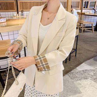 Gingham Hem Blazer