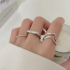 Set Of 3: Alloy Ring (various Designs)