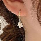 Flower Drop Earring 1 Piece - Silver - One Size