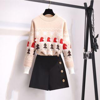 Christmas Tree Print Sweater / Shorts / Set