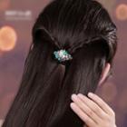 Retro Faux Crystal Alloy Hair Tie Green - One Size