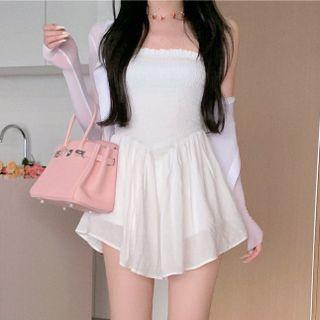 Strapless Mini A-line Dress / Cardigan