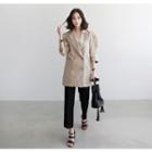 Puff-sleeve Double-breasted Linen Jacket