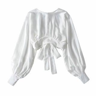 Bow Back Cropped Blouse