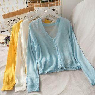 Plain Light Knit Cardigan In 5 Colors