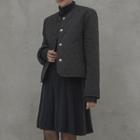 Metallic-button Quilting Jacket