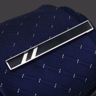 Alloy Tie Clip 1 Pc - Alloy Tie Clip - Silver & Black - One Size