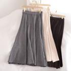 Plain Knit A-line Midi Skirt