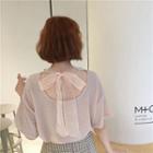 Bow Accent Short Sleeve Glittered T-shirt