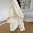 Notch-neck Pocket-front T-shirt