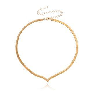 V Shape Alloy Necklace Gold - One Size