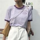 Print Short-sleeve T-shirt Purple - One Size