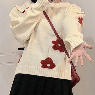 Floral Sweater Almond - One Size