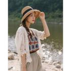 Puff-sleeve Lace Cardigan