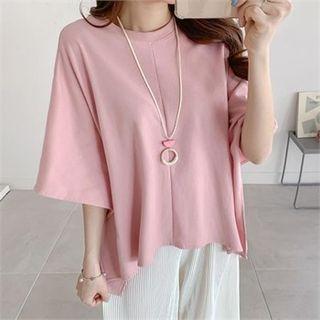 Zip-trim Dip-back T-shirt