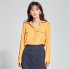 Buttoned Collared Long-sleeve T-shirt
