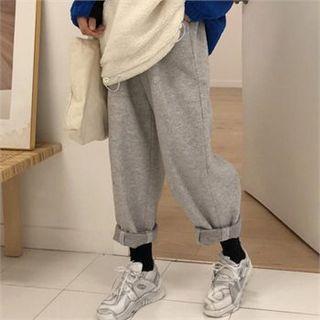 Band-waist Wide-leg Pants Gray - One Size