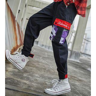 Velcro-hem Colorblock Cargo Pants