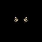 Rhinestone Butterfly Earring 1 Pair - S925 Silver Stud Earrings - White & Gold - One Size