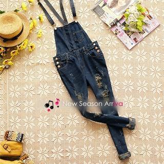 Distressed Suspender Jeans
