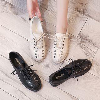Lace-up Low Heel Oxfords