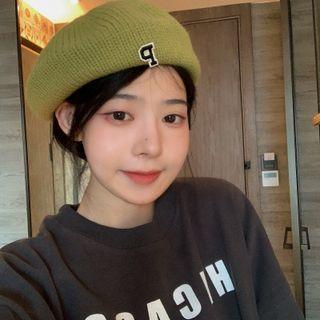 P Letter Knit Hat