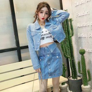 Set: Denim Jacket + Shorts / Camisole Top