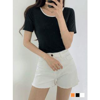 Tie-back Ringer T-shirt