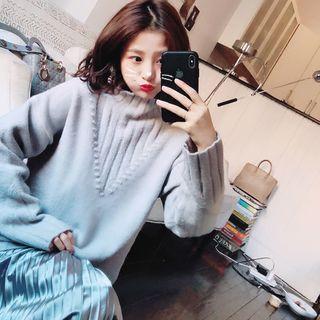 Mock Neck Sweater Pink - S