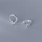 Curve Hoop Earring 1 Pair - Silver - One Size