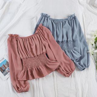 Puff-sleeve Smocked Top