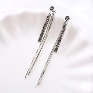 Rhinestone Fringe Earring As Shown In Figure - One Size