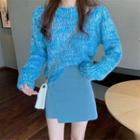 Melange Sweater / Mini Pencil Skirt