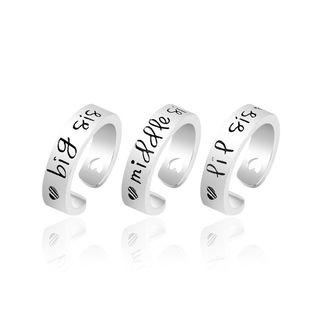 Sisters Cutout Heart Ring (set Of 3)