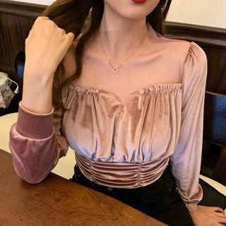 Cropped Crinkled Blouse