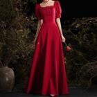 Short-sleeve Square-neck A-line Gown (various Designs)