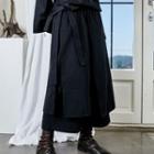 Layered Cropped Wide-leg Pants Black - One Size