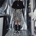 Zebra Print Loose-fit Shorts